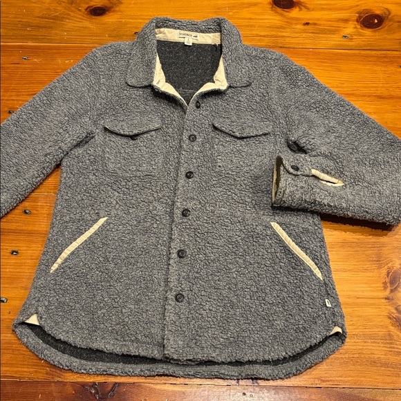 Toad&Co Tops - TOAD & CO L Gray Boucle Wool Boxcan Sherpa Overshirt Button Up Collar